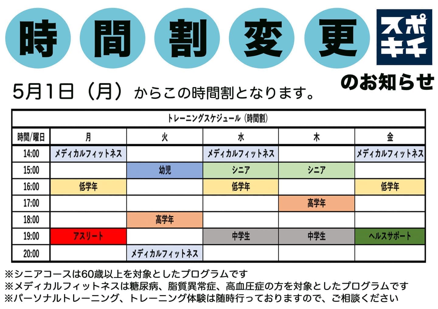 スポキチ時間変更